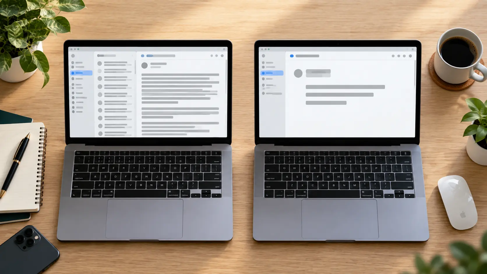 A cluttered client email compared with a short, clear one