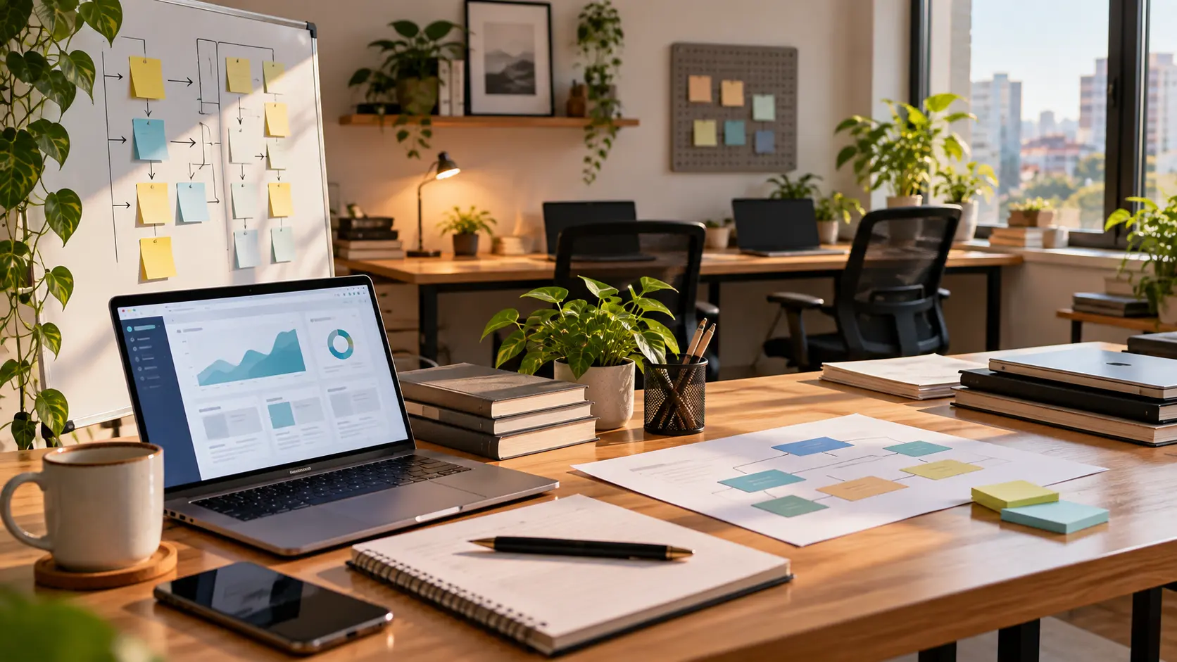 Balance scale weighing steady client income against the monthly running costs of an agency